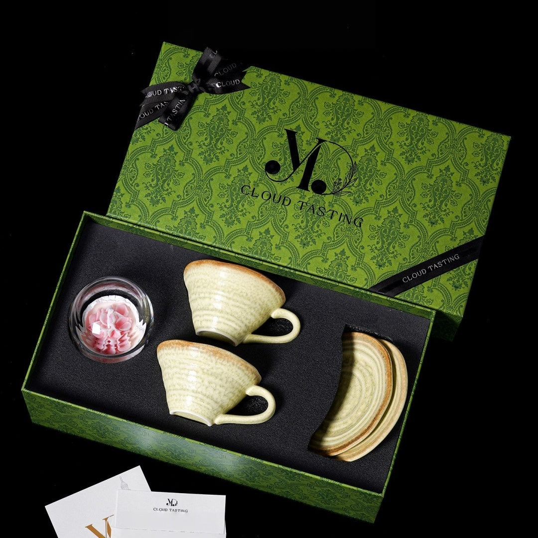 Coffee Cup & Rose Scented Candle Gift Set