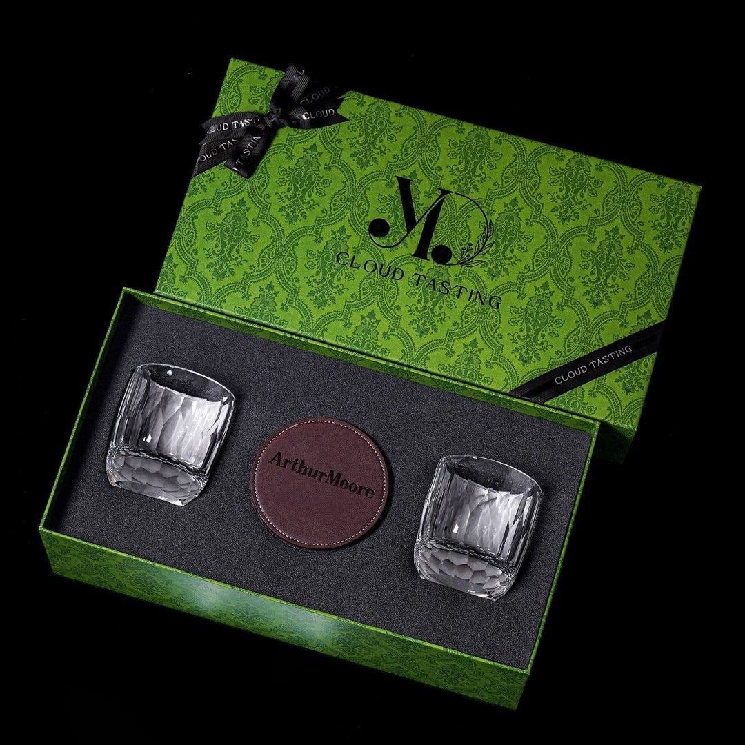 Crystal Whiskey Glass & Coaster Gift Set