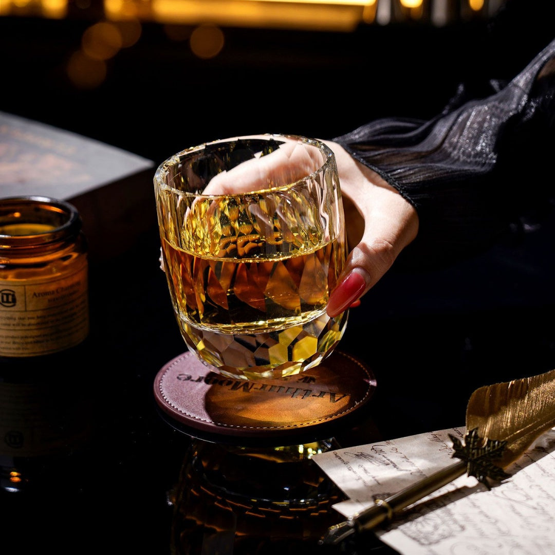 Crystal Whiskey Glass & Coaster Gift Set