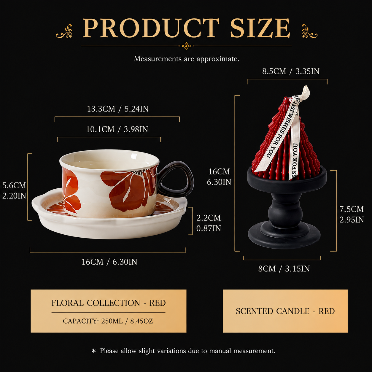 Coffee Cup & Saucer with Scented Candle Gift Set