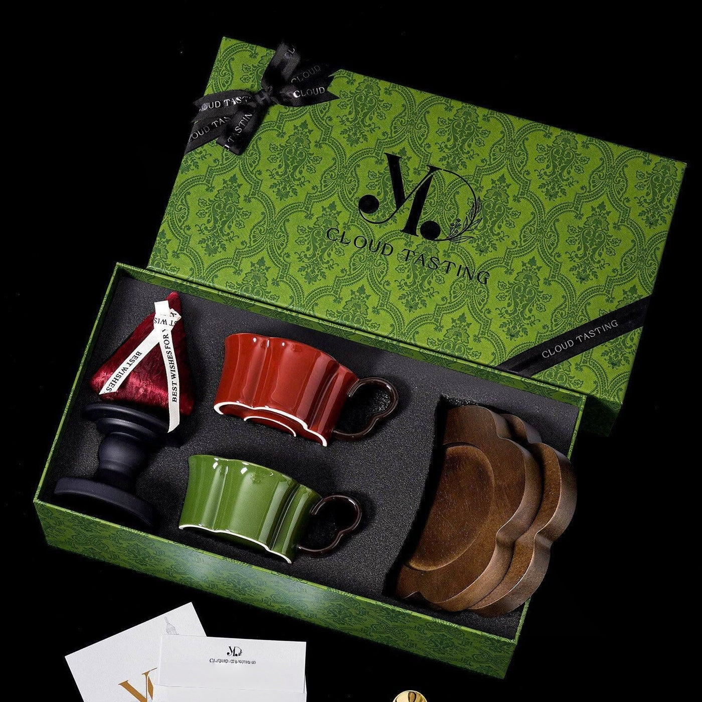 Coffee Cup, Wooden Tray & Scented Candle Gift Set