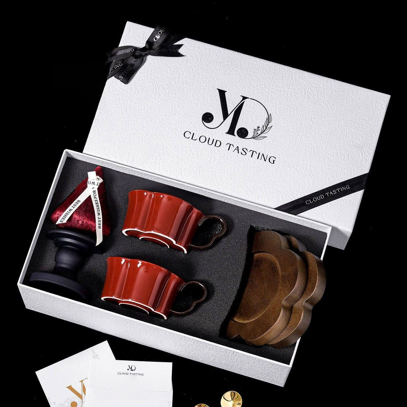 Coffee Cup, Wooden Tray & Scented Candle Gift Set