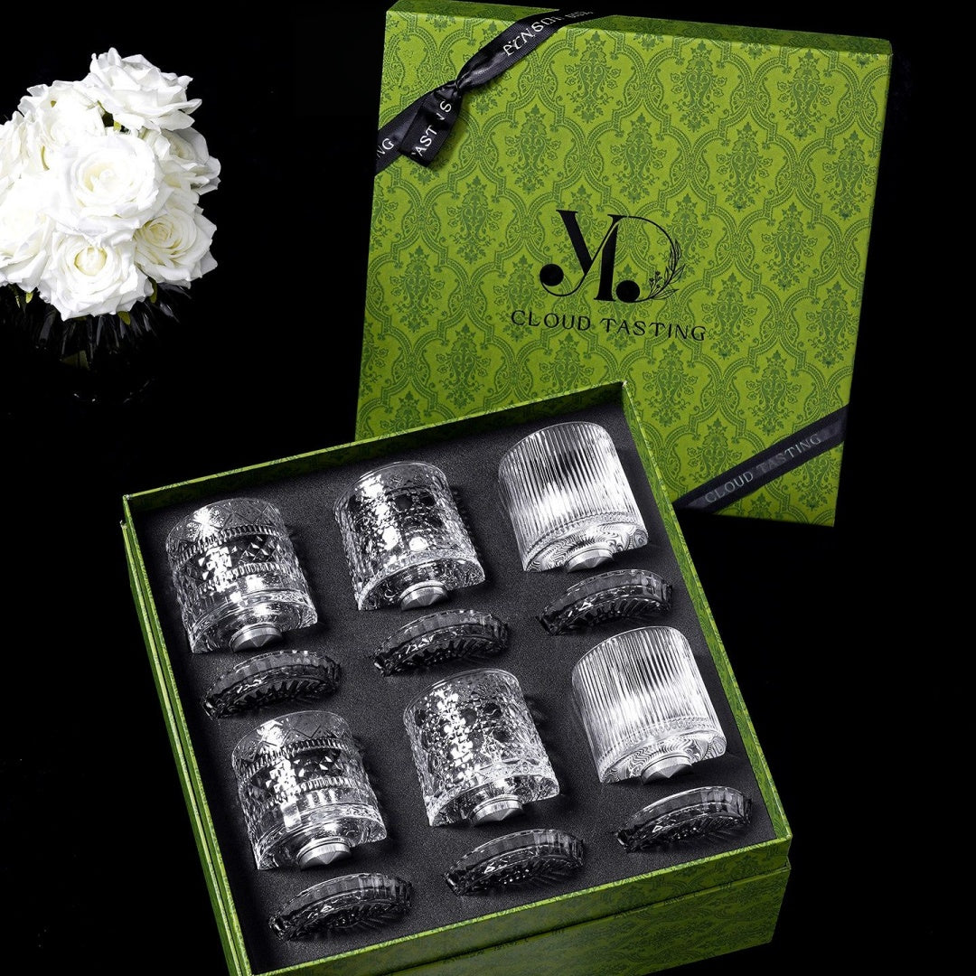 360° Rotating Whiskey Glass Gift Set