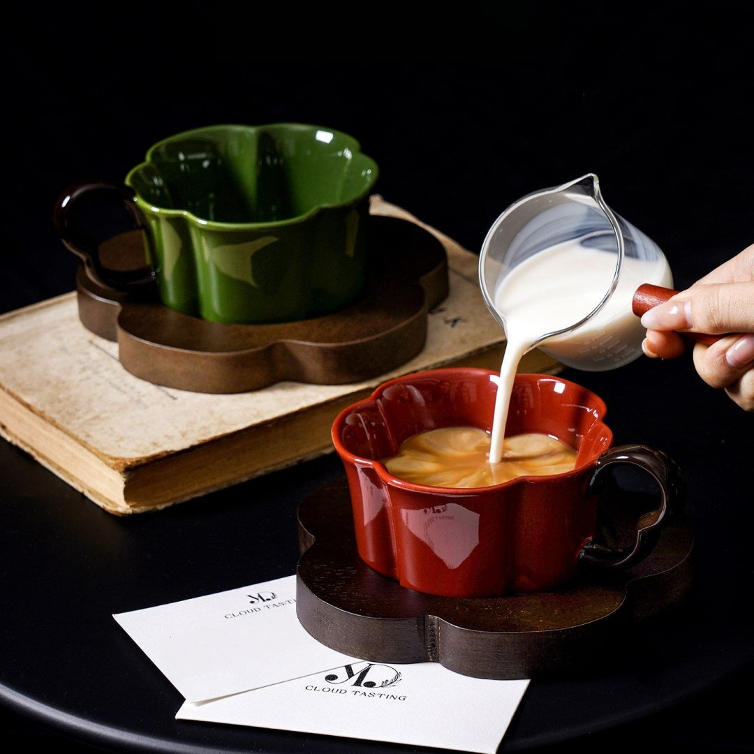 Coffee Cup, Wooden Tray & Scented Candle Gift Set