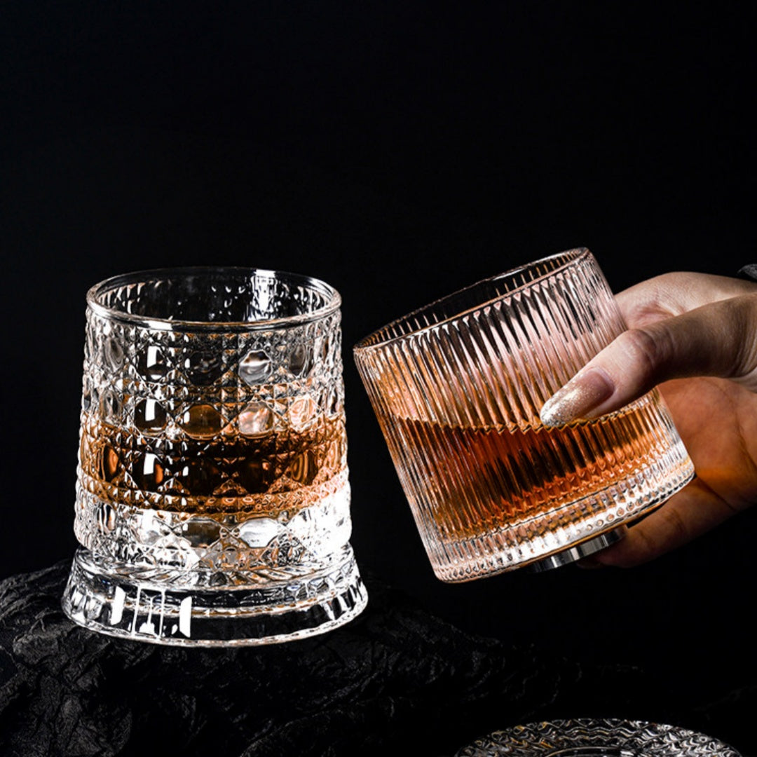 360° Rotating Whiskey Glass Gift Set