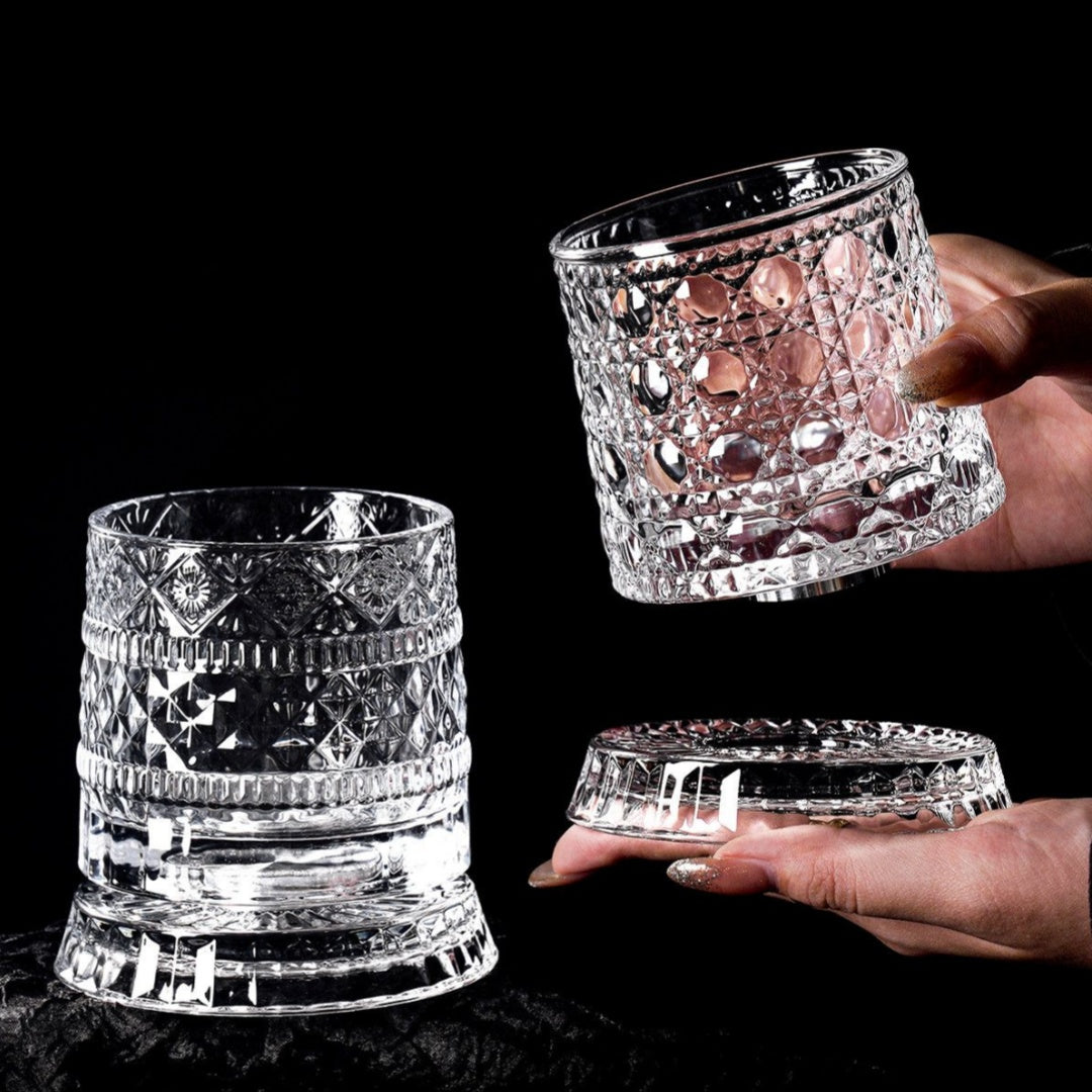 360° Rotating Whiskey Glass Gift Set