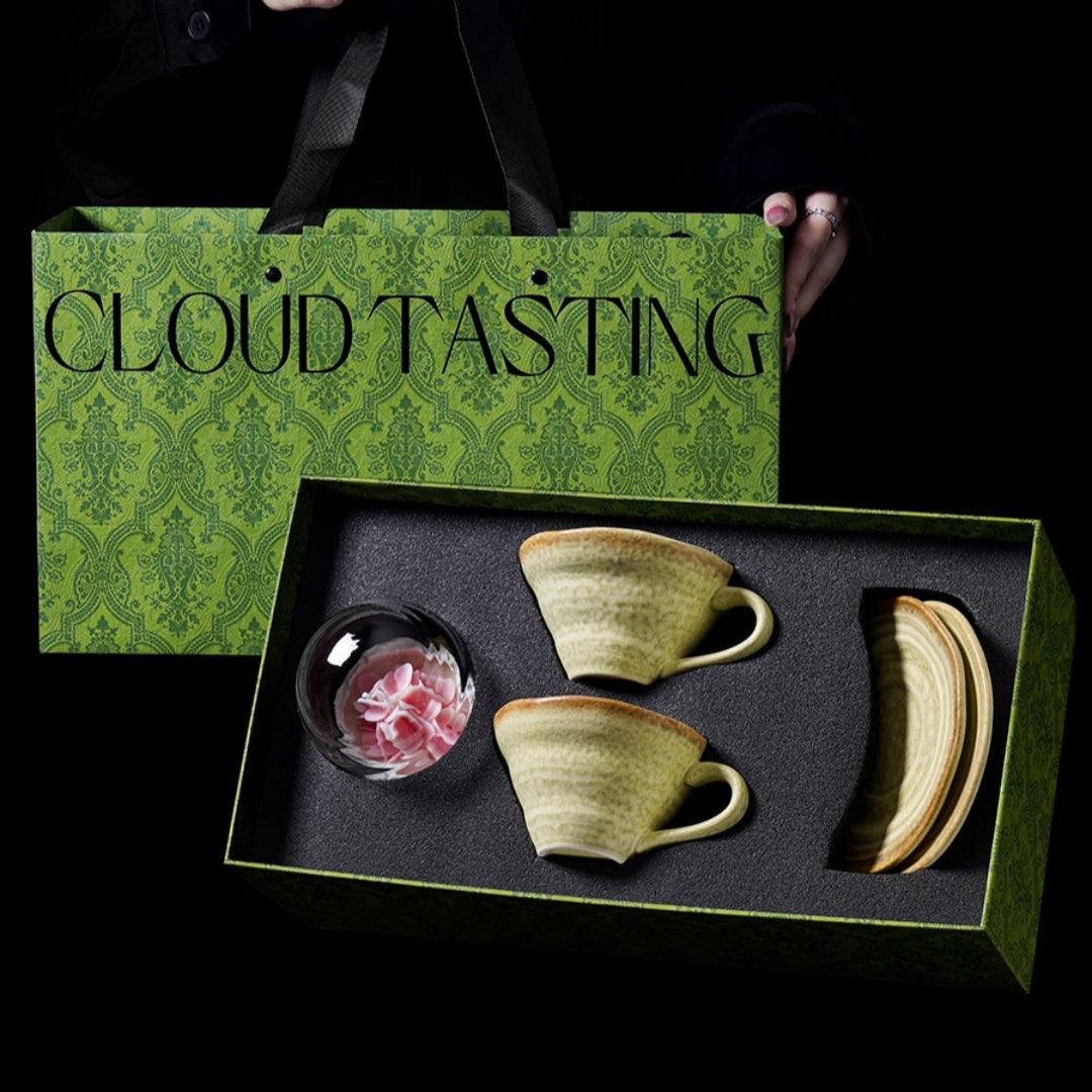 Coffee Cup & Rose Scented Candle Gift Set