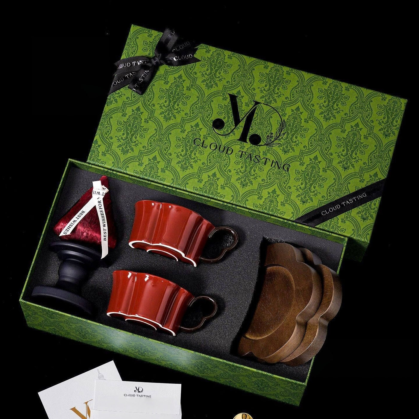 Coffee Cup, Wooden Tray & Scented Candle Gift Set