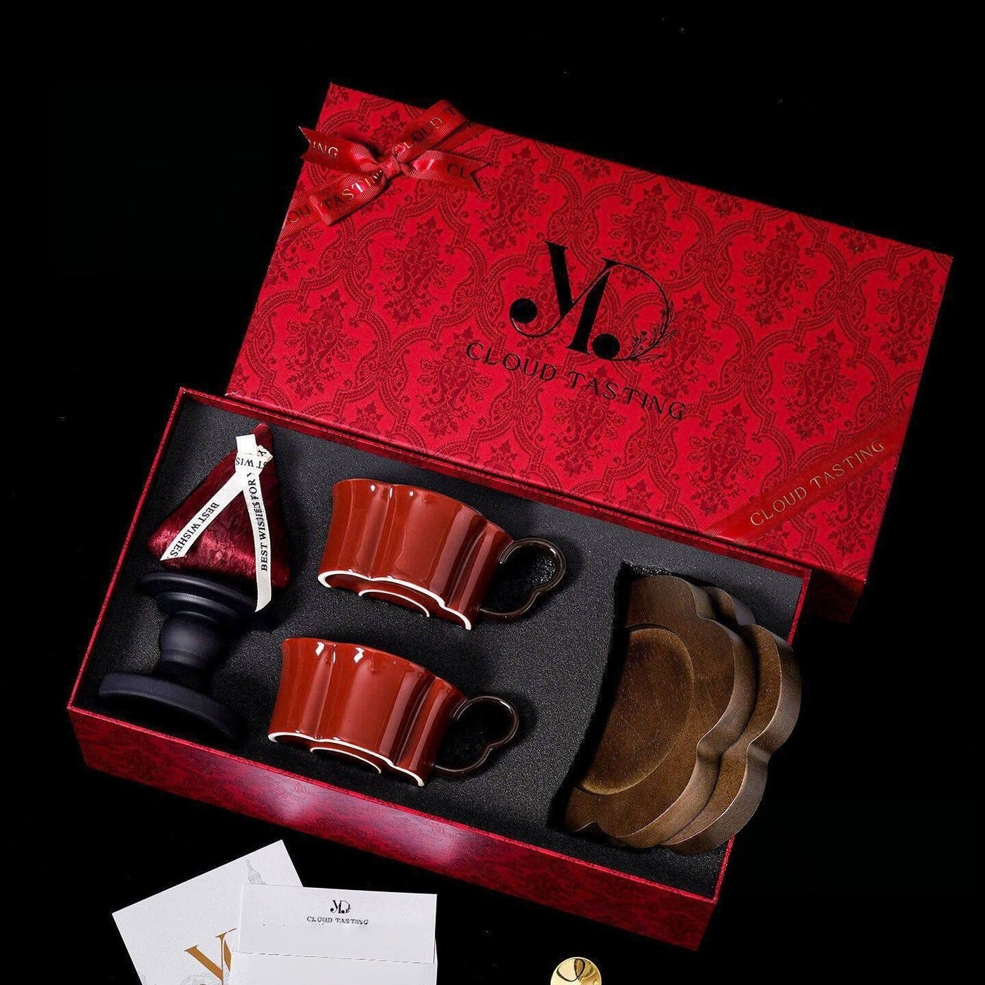 Coffee Cup, Wooden Tray & Scented Candle Gift Set