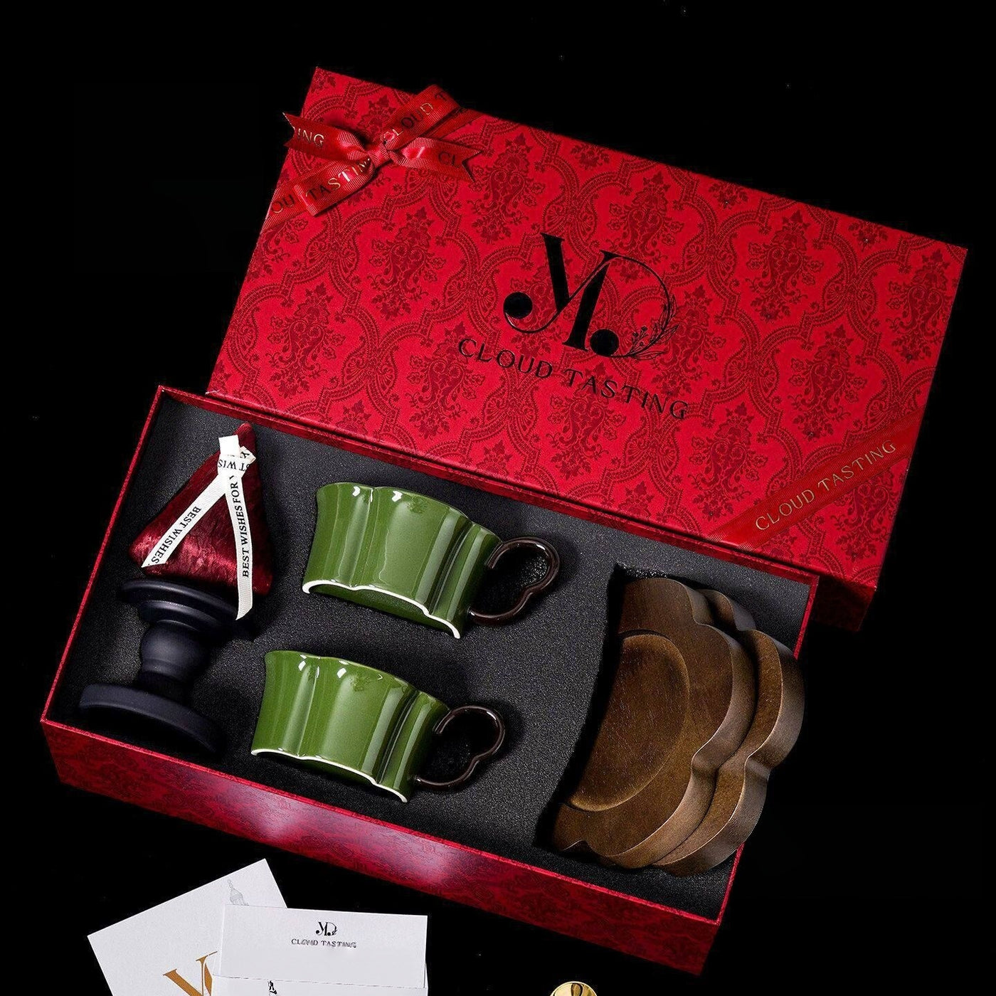 Coffee Cup, Wooden Tray & Scented Candle Gift Set